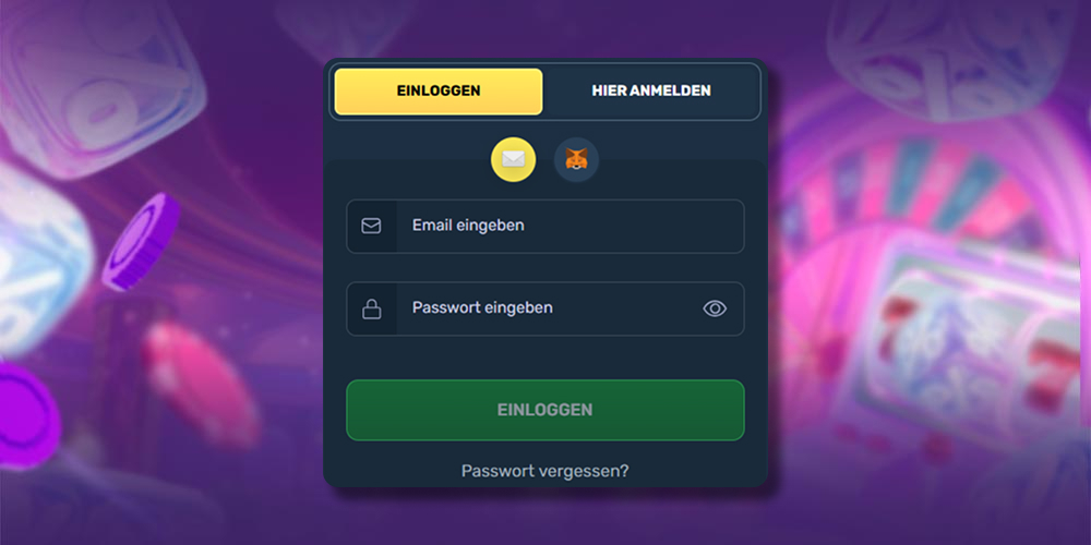 Anmeldedaten für das Konto