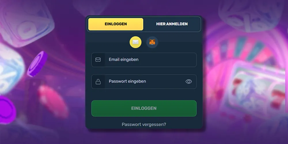 Anmeldedaten für das Konto