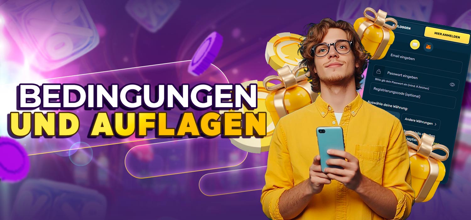 Bedingungen und Voraussetzungen für Bonusse ohne Einzahlung.